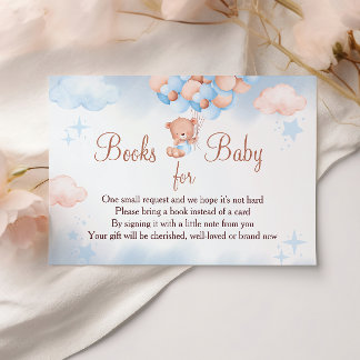 Books for Baby Teddy Bear Blue and Blush Informatiekaartje