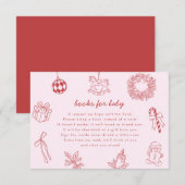 Books for baby whimsical christmas winter girl informatiekaartje (Voorkant / Achterkant)