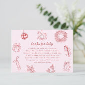 Books for baby whimsical christmas winter girl informatiekaartje (Staand voorkant)