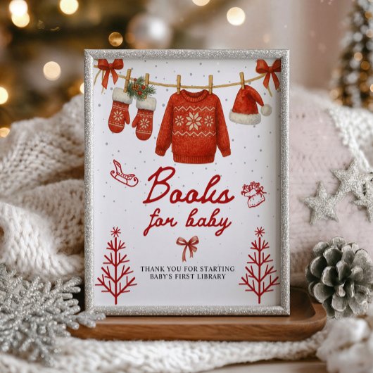 Books for Baby Winter Santa Sign Foto Afdruk