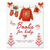 Books for Baby Winter Santa Sign Foto Afdruk (Voorkant)