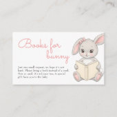Books For Bunny Blush Pink Baby Shower Informatiekaartje (Voorkant)