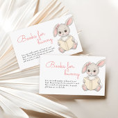 Books For Bunny Blush Pink Baby Shower Informatiekaartje