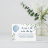 Books For The Baby Shower Game Balloon Eucalyptus Informatiekaartje (Staand voorkant)