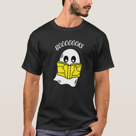 Books Ghost Boo Read Books Library T-shirt (Voorkant)