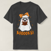 Books Ghost Funny Boo Read Books Lover Library H T-shirt (Design voorkant)