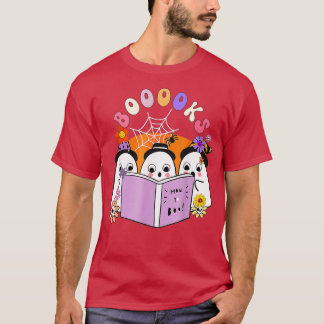 Books Ghost Halloween Teacher Book Library Readi T-shirt