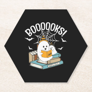 Books Ghost Read Books Halloween Funny Reading Kartonnen Onderzetters