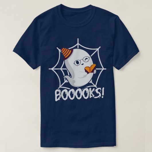 Books Ghost T Shirt Boo Read Books Library Funny (Design voorkant)