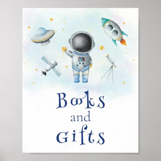 Books & Gifts Space Astronaut Boy-raketsterren Poster (Voorkant)