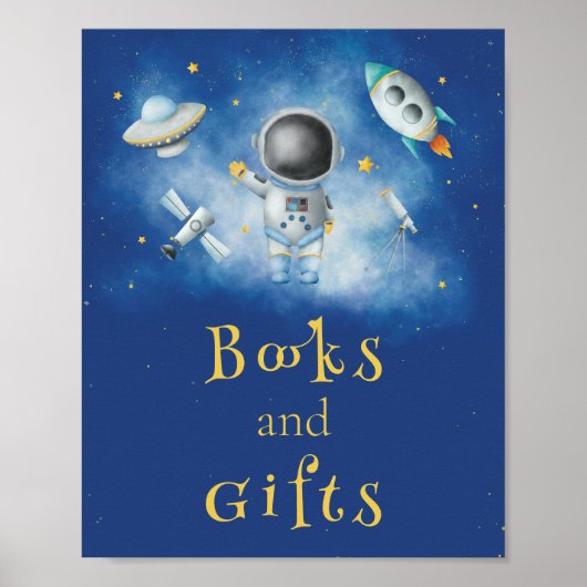 Books & Gifts Space Astronaut Boy raketten Po Poster (Voorkant)