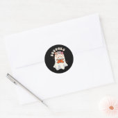 Books Groovy Cute Ghost Book Retro Reading Hallo Ronde Sticker (Envelop)
