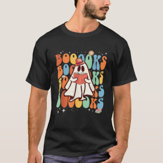 Books Groovy Cute Ghost Book Retro Reading Hallo T-shirt