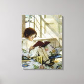 "Books in Winter" van Jessie Willcox Smith Canvas Afdruk (Voorkant)