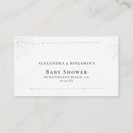 Books Insert Cute Halloween Monster Baby Shower Informatiekaartje (Achterkant)