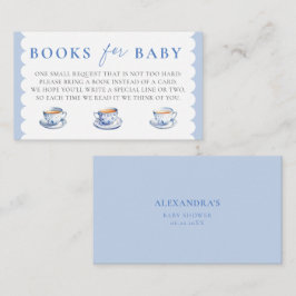Books Insert Tea Brewing Script Boy Baby Shower Informatiekaartje