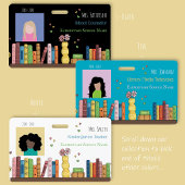 Books Kindergarten Teacher White Photo ID Badge