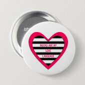 Books Love Language Ronde Button 7,6 Cm (Voorkant /achterkant)