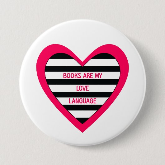 Books Love Language Ronde Button 7,6 Cm (Voorkant)