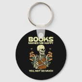 Books Make Me Happy Skeleton Read Reading Libraria Sleutelhanger (Voorkant)