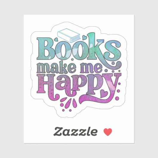 Books Make Me Happy Sticker (Vel)