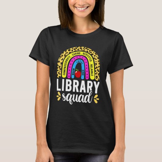 Books Rainbow  For Librarian Women Library Squad T-shirt (Voorkant)