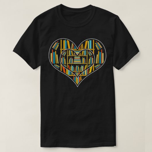 Books Reader Heart Bookworm Book Nerd Gift Bookshe T-shirt (Design voorkant)