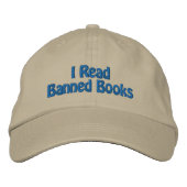 Books Reading Embroidered Hat Geborduurde Pet (Voorkant)