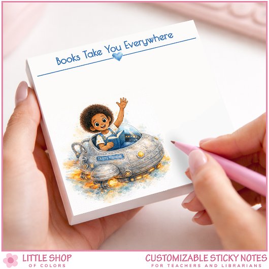Books Take You Everywhere Personalized Book Lover Post-it® Notes
