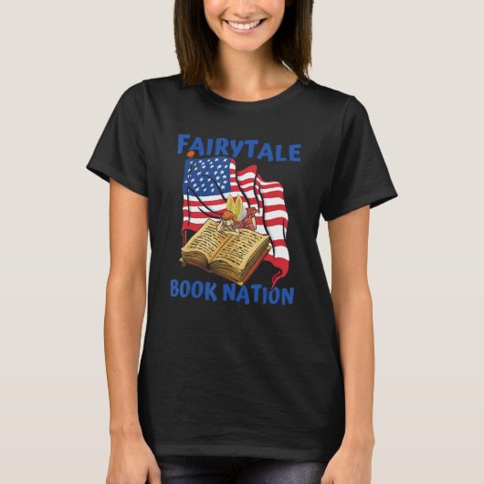 Books Us Flag Bookworm Librarian  Writer Novel Boo T-shirt (Voorkant)