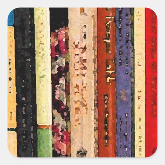 Books Vierkante Sticker (Voorkant)