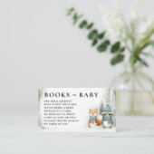 Books Winter Snow Woodland Animals Baby Shower Informatiekaartje (Staand voorkant)