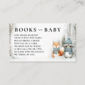 Books Winter Snow Woodland Animals Baby Shower Informatiekaartje (Voorkant)