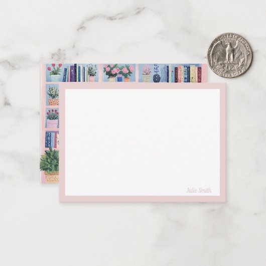  Bookshelf Note Cards Notitiekaartje (Voorkant / Achterkant in situ)