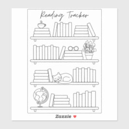 Bookshelf Reading Log Tracker Book Spine Coloring  Sticker