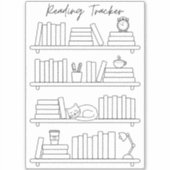 Bookshelf Reading Log Tracker Book Spine Coloring  Sticker (Voorkant)