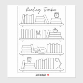 Bookshelf Reading Log Tracker Book Spine Coloring  Sticker