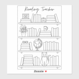 Bookshelf Reading Log Tracker Book Spine Coloring  Sticker