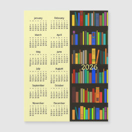 Bookshelves 2026 Calendar Magnetic Card