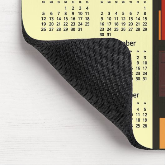 Bookshelves 2026 Calendar Mousepad Muismat (Hoek)
