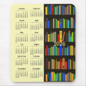 Bookshelves 2026 Calendar Mousepad Muismat (Voorkant)