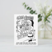 Bookshop Customer asks Shopkeeper a Question Briefkaart (Staand voorkant)