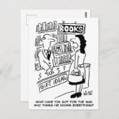 Bookshop Customer asks Shopkeeper a Question Briefkaart (Voorkant / Achterkant)