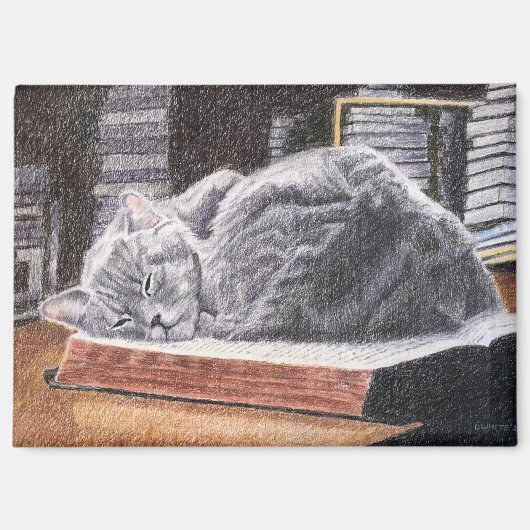 Bookstore Cat Magneet (Voorkant)