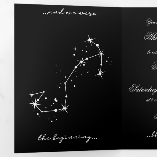  BookTok Romantacy Wedding Invite - Scorpio/Gemini Drieluik Uitnodiging (Binnenzijde eerst)