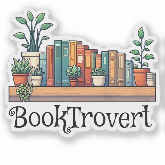 Booktrovert Botanisch geïnspireerde boekenliefhebb Sticker (Voorkant)