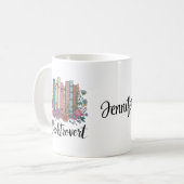Booktrovert Custom Book-Lover Waterverf Design Koffiemok (Voorkant links)