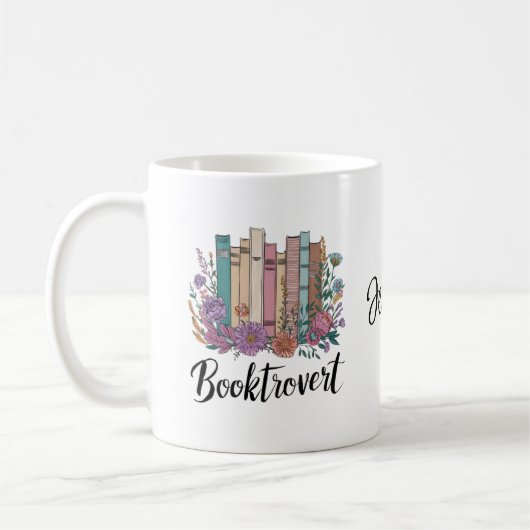 Booktrovert Custom Book-Lover Waterverf Design Koffiemok (Links)