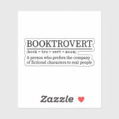 Booktrovert Definitie, Boekenliefhebber, Boekenwor Sticker (Vel)