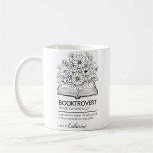 Booktrovert Definitie Open Boek Bloemen Koffiemok